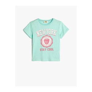 Koton T-Shirt New York Printed Short Sleeve Crew Neck Cotton