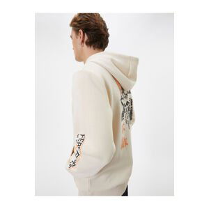 Koton Hooded Sweatshirt Back Printed Kangaroo Pocket Detail