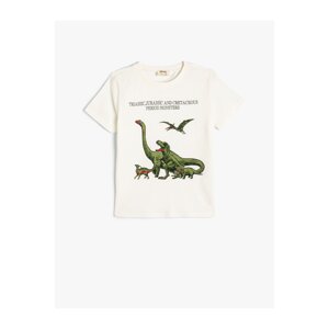 Koton Dinosaur T-Shirt Short Sleeve Crew Neck Cotton