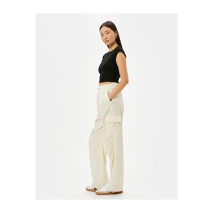 Koton Parachute Trousers with Cargo Pocket and Elastic Waist with Stopper