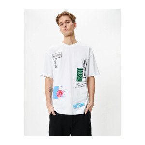 Koton Oversize T-Shirt Motto Printed Crew Neck Short Sleeve