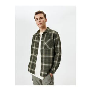 Koton Lumberjack Shirt Pocket Detailed Classic Collar Long Sleeve