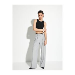 Koton Palazzo Trousers Wide Leg Normal Waist Viscose Blended