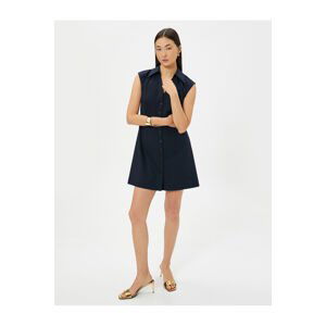 Koton Mini Shirt Dress Buttoned Cuff Collar