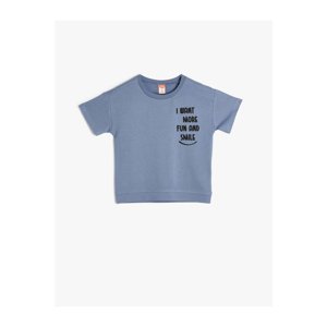 Koton Motto Printed T-Shirt Short Sleeve Crew Neck Cotton