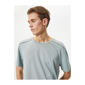 Koton Sports T-Shirt with Stripe Print Crew Neck Short Sleeved