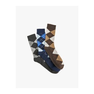 Koton Set of 3 Crepe Socks, Geometric Pattern