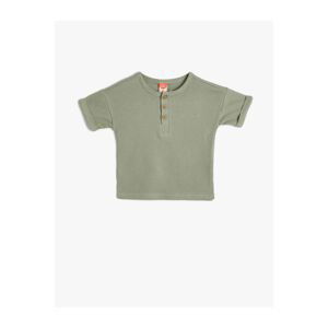 Koton Basic T-Shirt Ribbed Short Sleeve Crew Neck Cotton