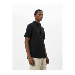 Koton Summer Shirt with Short Sleeves, Classic Collar With Buttons