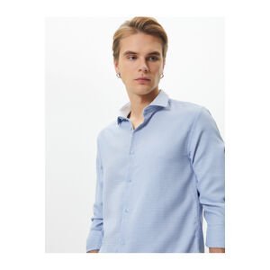 Koton Slim Fit Shirt Basic Buttoned Classic Collar Long Sleeve