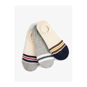 Koton 3-Piece Striped Sneaker Socks Set Multi Color