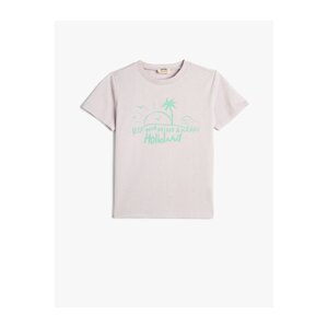 Koton Short Sleeve Crew Neck Cotton Summer Theme T-Shirt