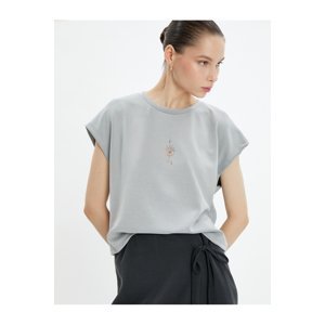 Koton Yoga T-Shirt with Window Detail on the Back, Modal Fabric, Soft Hand Texture