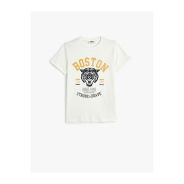 Koton T-Shirt Short Sleeve Crew Neck Tiger Printed Cotton