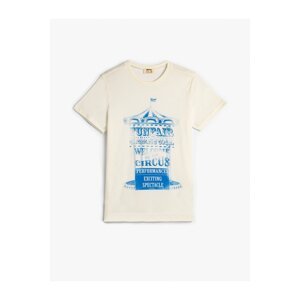 Koton T-Shirt Short Sleeve Crew Neck Game Theme Motto Print Detail Cotton