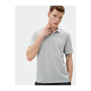 Koton Polo Neck T-Shirt Short Sleeve Button Detailed