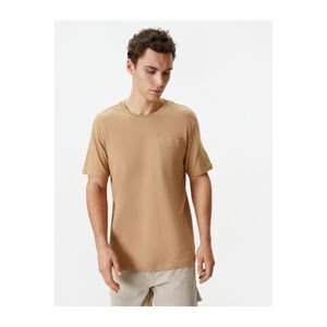 Koton Basic T-Shirt Pocket Detailed Crew Neck Short Sleeve Cotton