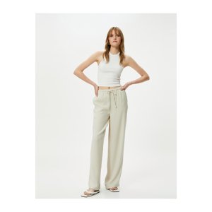 Koton Wide Leg Trousers Elastic High Waist