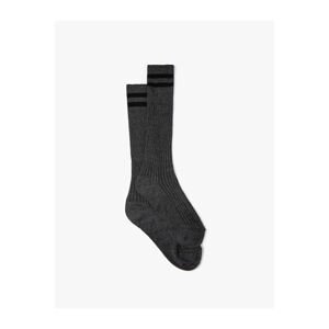 Koton Textured Long Sock Socks with Stripe Detail