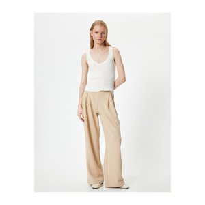 Koton Palazzo Trousers Wide Leg Normal Waist Pocket Detailed