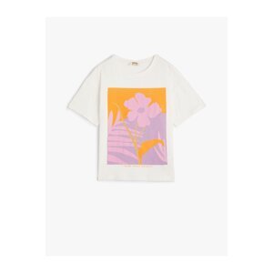 Koton T-Shirt Floral Print Short Sleeve Cotton
