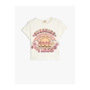 Koton T-Shirt Summer Theme Printed Short Sleeve Crew Neck Cotton
