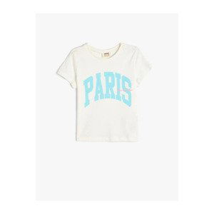 Koton T-Shirt Paris City Printed Short Sleeve Crew Neck Cotton