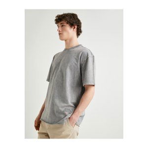 Koton Oversize T-Shirt Washed Crew Neck Short Sleeve