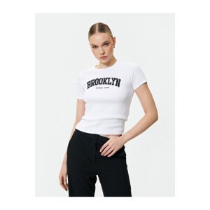 Koton Brooklyn Printed T-Shirt Slim Fit Short Sleeve Crew Neck Cotton
