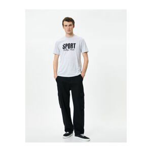 Koton Slogan Printed T-Shirt Slim Fit Crew Neck Short Sleeve