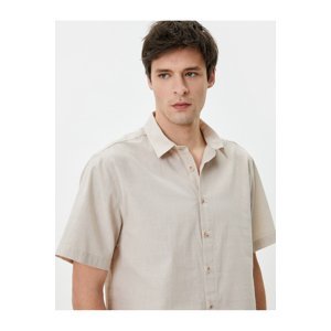 Koton Summer Shirt with Short Sleeves, Classic Collar With Buttons