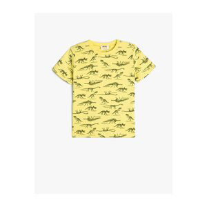 Koton Dinosaur Printed T-Shirt Short Sleeve Crew Neck Cotton