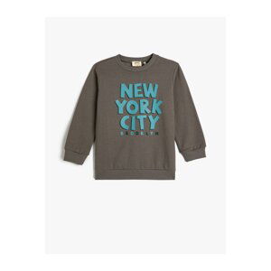 Koton Sweatshirt Long Sleeve Crew Neck City Themed Raised