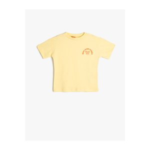 Koton Basic T-Shirt Print Detailed Short Sleeve Crew Neck Cotton