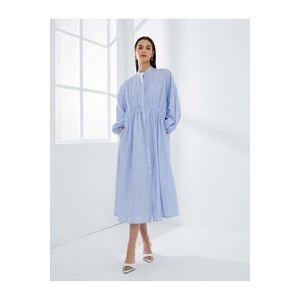 Koton Midi Shirt Dress Big Collar Balloon Sleeve