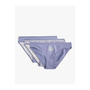 Koton 3-Pack Minimal Printed Normal Waist Cotton Briefs