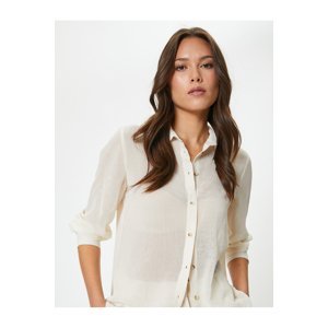 Koton Long Sleeve Shirt Textured Buttoned Classic Collar
