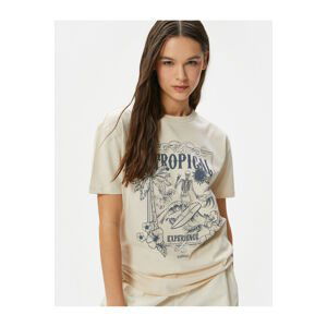 Koton Printed T-Shirt Short Sleeve Crew Neck Cotton