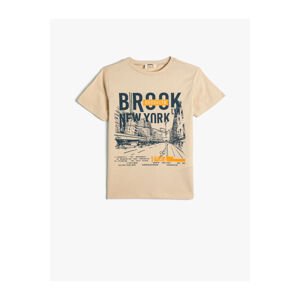 Koton T-Shirt New York Printed Short Sleeve Crew Neck Cotton