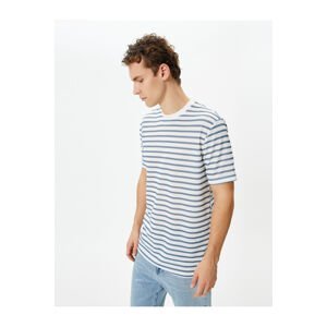 Koton Men's T-shirt 4sam10077hk Blue Striped