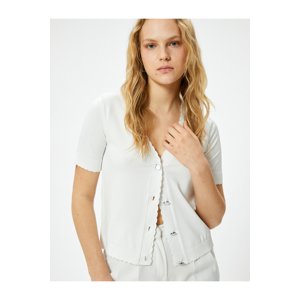 Koton Knitwear Cardigan V Neck Short Sleeve