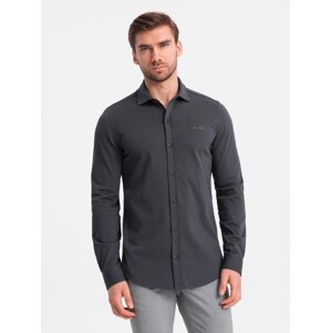 Ombre Men's REGULAR cotton single jersey knit shirt - graphite