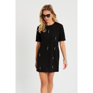 Cool & Sexy Women's Stone Mini Dress Black ST831