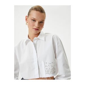 Koton Crop Stone Shirt Long Sleeve Cotton - Handmade Collection