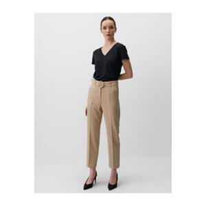 Jimmy Key Mink High Waist Belted Fabric Trousers