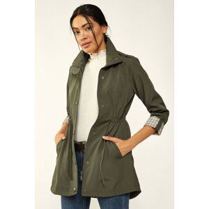 Bigdart 10322 Gathered Waist Trench Coat - Khaki