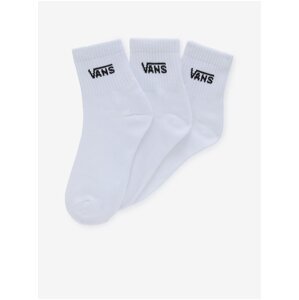 Sada troch párov dámskych ponožiek v bielej farbe VANS Classic Half Crew