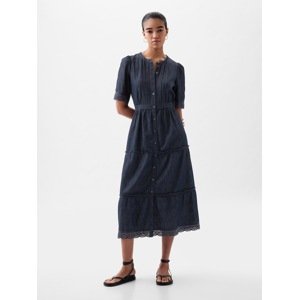 GAP Denim Midi Dress with Lace - Women's