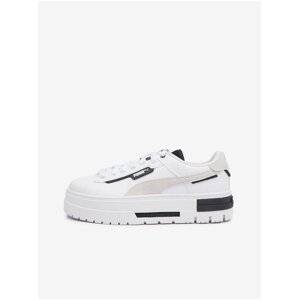 White Women's Sneakers with Leather Detailing Puma Mayze Crashed Wns - Women