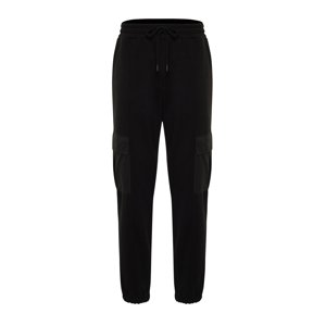 Trendyol Black Oversize/Wide-Fit Cargo Pocket Elastic Cuff Sweatpants